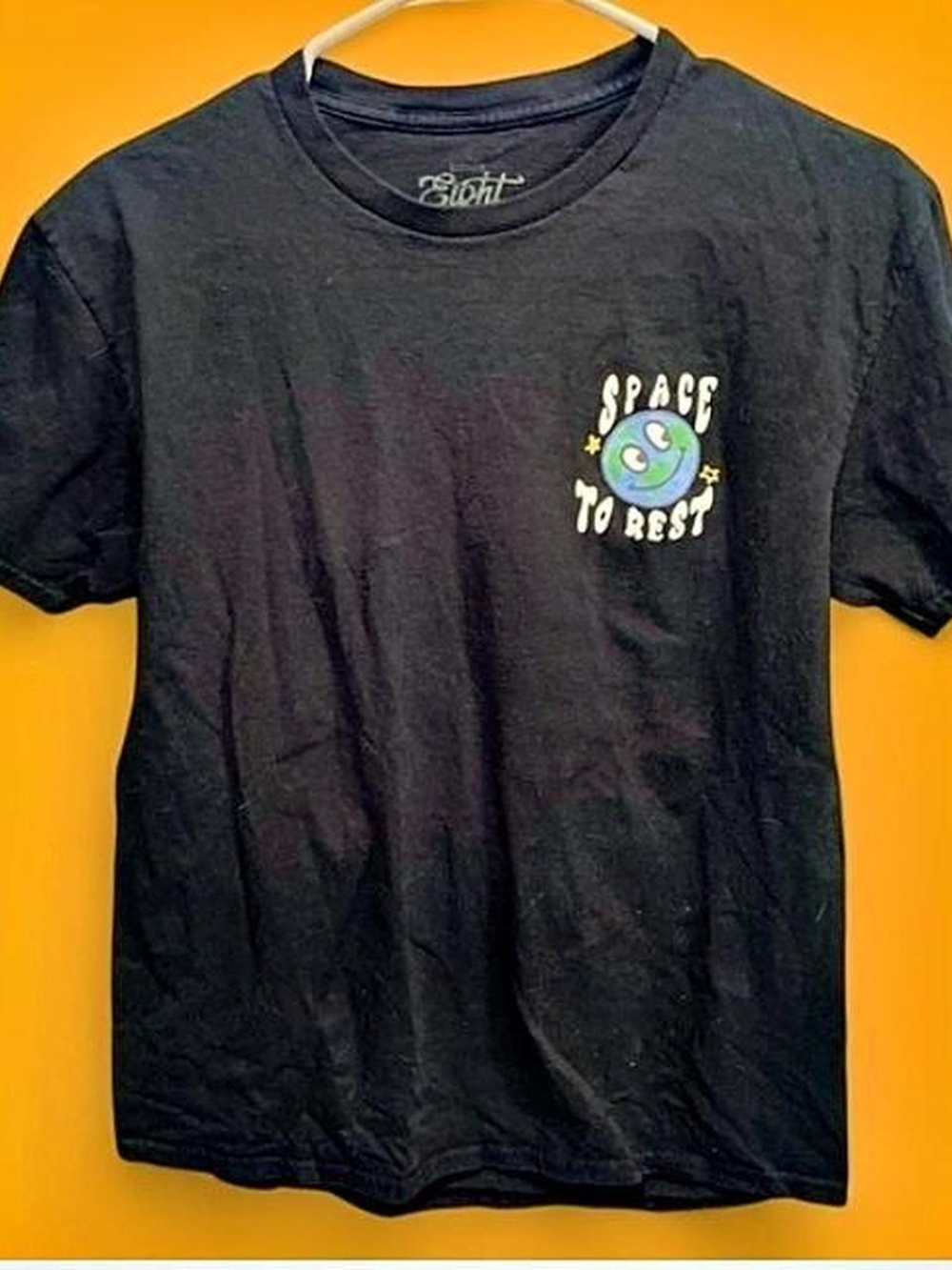 Eighty Eight Black Short Sleeve Tee with Green/Blue Planet Graphic